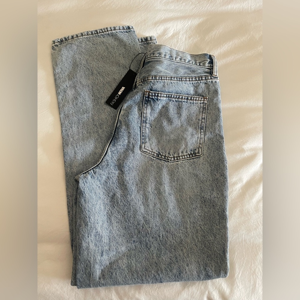 Fashion Nova Light Blue Straight Leg Jeans sz 9 NWT - Picture 6 of 6